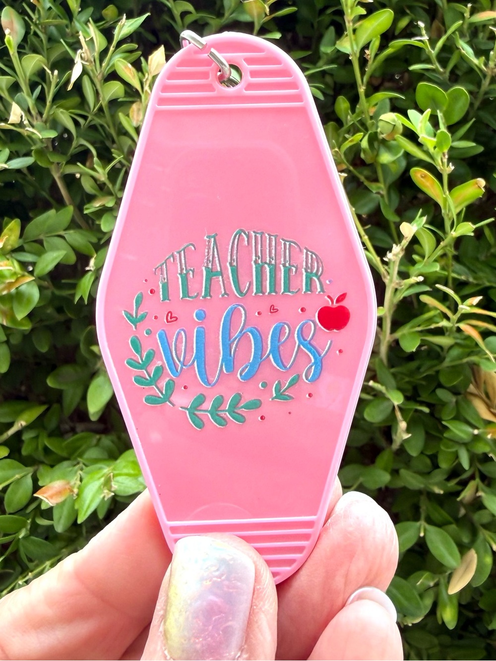 Vintage style motel key 3.5” keychain teacher-themed gift idea